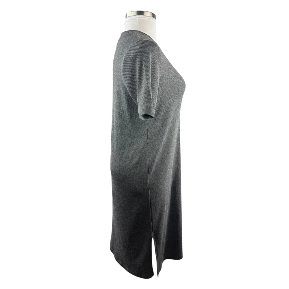 Madewell Ribbed Pocket Tee Midi Dress Short Sleeve Gray AB300 Womens Size Medium - Picture 8 of 15